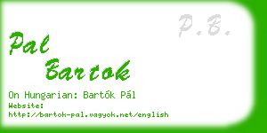 pal bartok business card